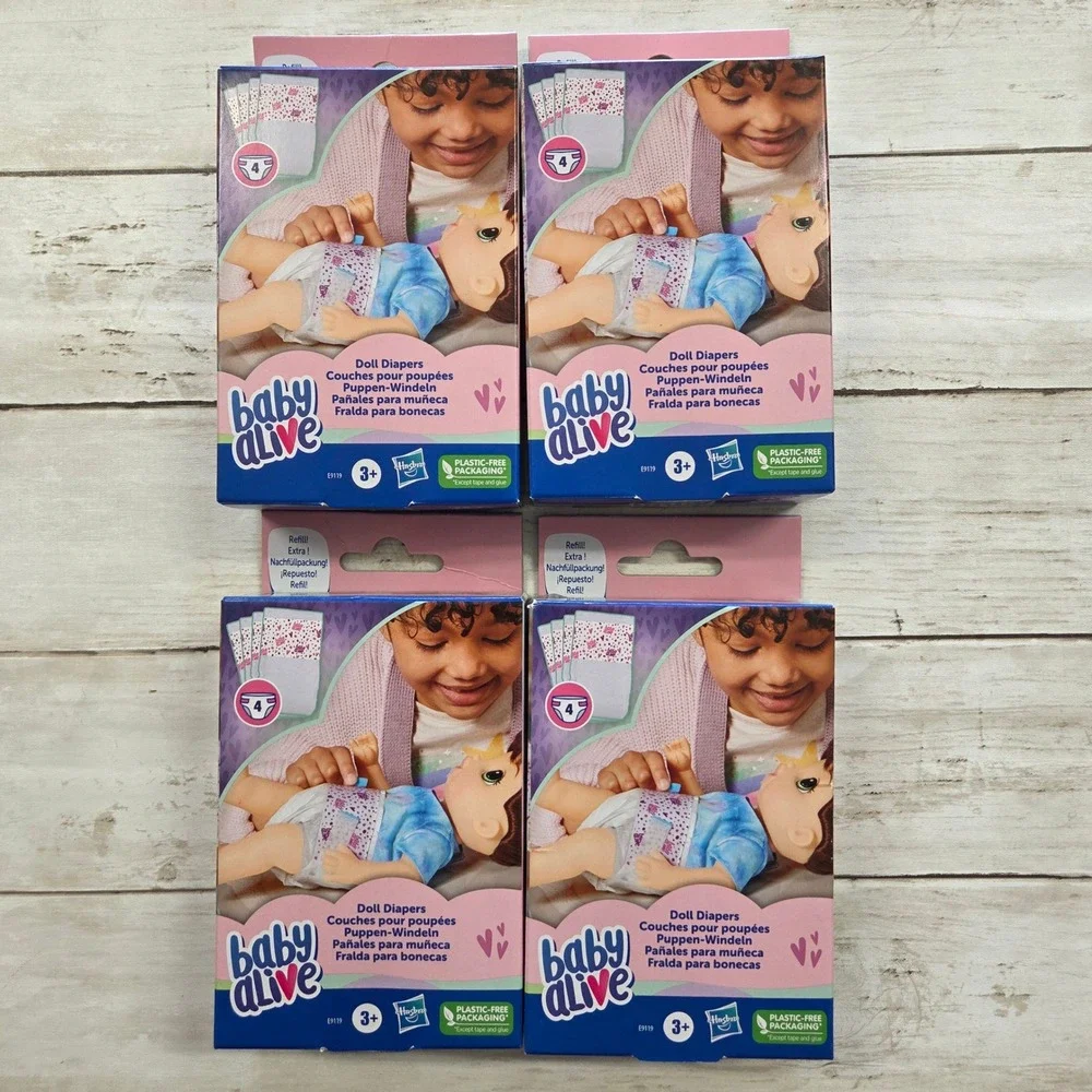 Baby‎ Alive Doll Diaper Refills 4-Pack 16 Diapers Total E9119 Hasbro New